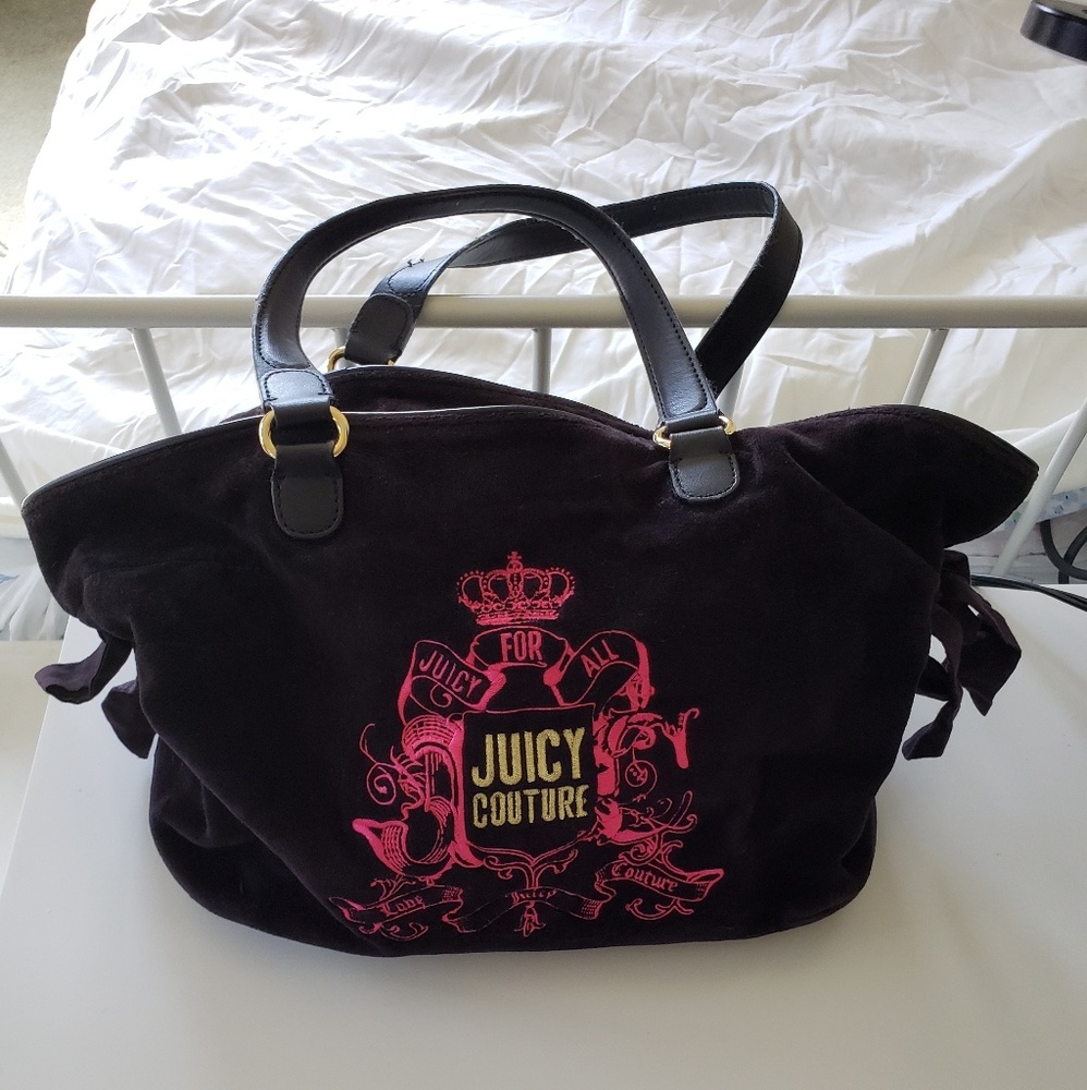 Vintage Juicy Couture Velour PINK Embroidery Bag